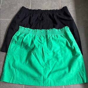 Women’s J Crew jcrew Elastic Waist Skirts Black and Green